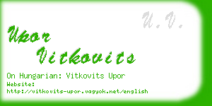upor vitkovits business card